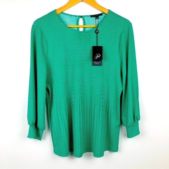 Adrianna Papell Trapeze Knit Long Sleeve Top M - Picture 1 of 6